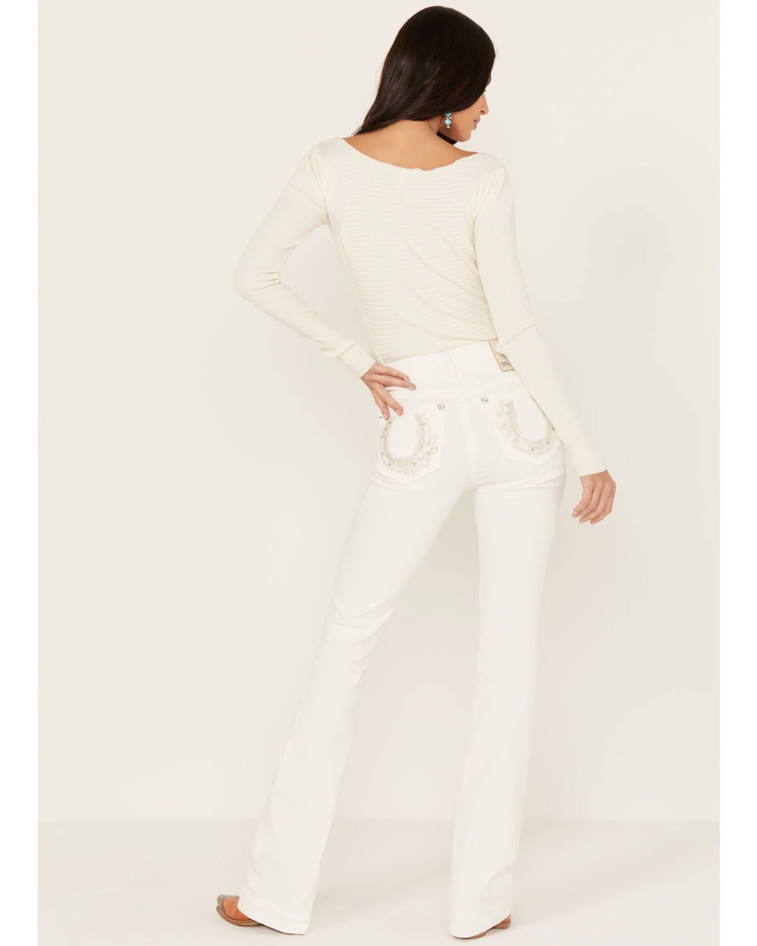 Miss Me Women's Mid Rise Dreamcatcher Bootcut Jeans 3 Miss Me Women's Mid Rise Dreamcatcher Bootcut Jeans