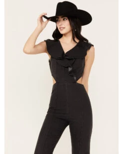 Flying Tomato Women's On The Way Denim Jumpsuit  -Cowboy Wear Shop 2000388709 001 P3