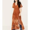 Shyanne Women's Floral Lace Split Leg Maxi Dress -Cowboy Wear Shop 2000389089 200 P1