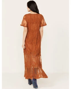 Shyanne Women's Floral Lace Split Leg Maxi Dress -Cowboy Wear Shop 2000389089 200 P4