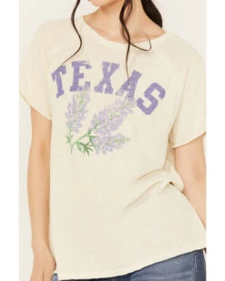 Free People Women's Texas State Flower Short Sleeve Graphic Tee -Cowboy Wear Shop 2000390359 251 P3