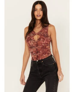 Beyond The Radar Women's Animal Print Mesh Tank