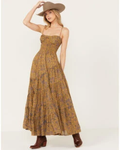 Free People Women's Sundrenched Floral Print Sleeveless Maxi Dress 7 Free People Women's Sundrenched Floral Print Sleeveless Maxi Dress -Cowboy Wear Shop 2000392163 341 P2