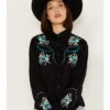 Scully Women's Floral Embroidered Long Sleeve Snap Western Shirt -Cowboy Wear Shop 2000393053 001 P1