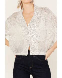 POL Women's Sequin Button Up Top 8 POL Women's Sequin Button Up Top -Cowboy Wear Shop 2000393568 100 P3