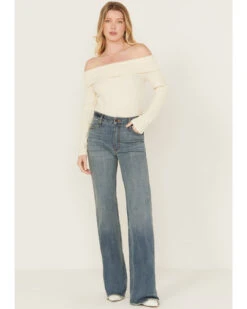 Kimes Ranch Women's Olivia Medium Wash High Rise Wide Leg Jeans