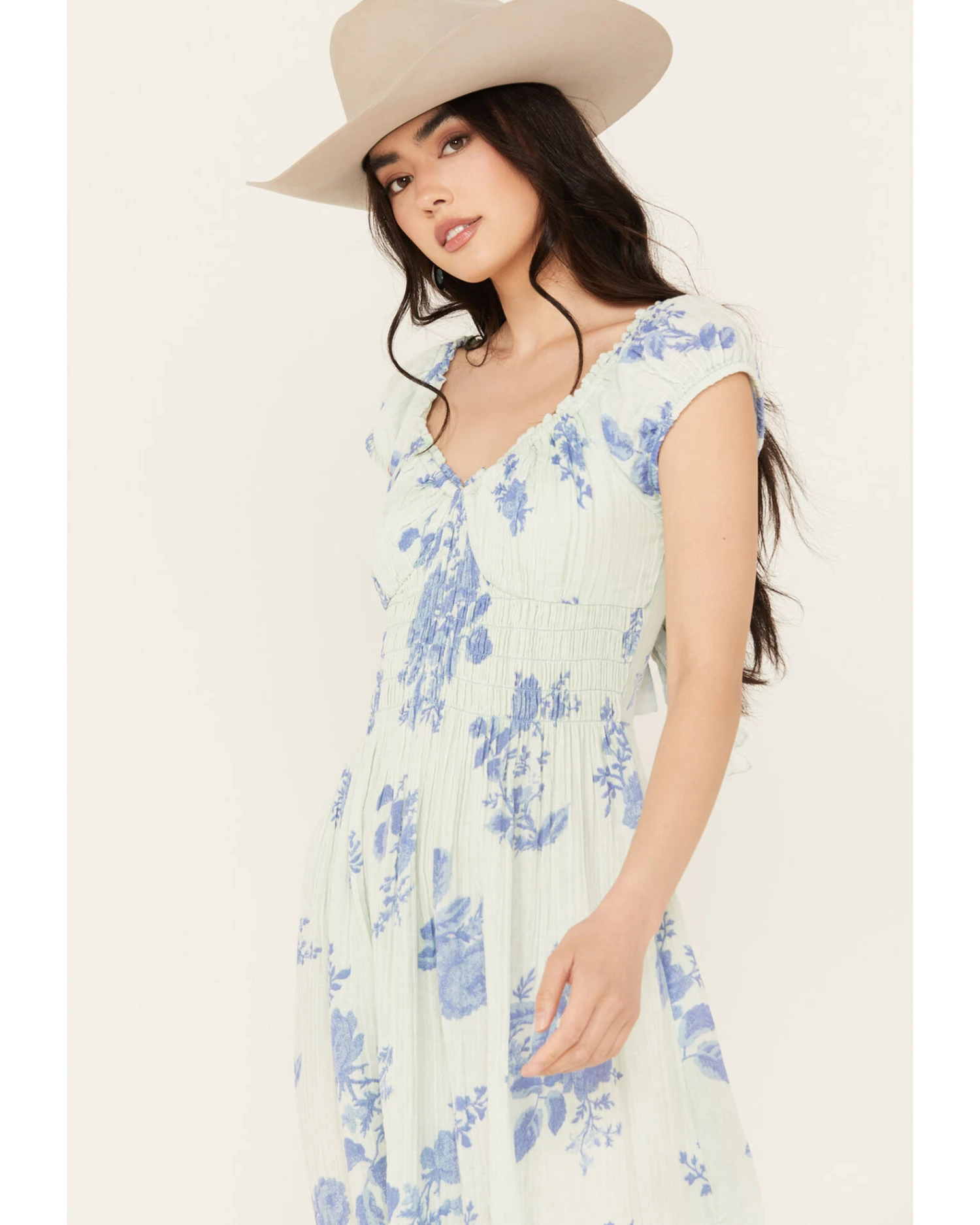 Free People Women's Floral Forget Me Not Midi Dress 4 Free People Women's Floral Forget Me Not Midi Dress - Image 2