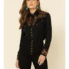 Scully Women's Floral Embroidered Long Sleeve Western Shirt 2 Scully Women's Floral Embroidered Long Sleeve Western Shirt -Cowboy Wear Shop 658137 89 P1